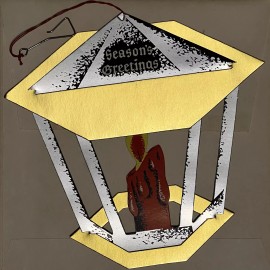 Vintage Volland Twirl-Around 3D Mobile Christmas Card Lantern-Glow Unused