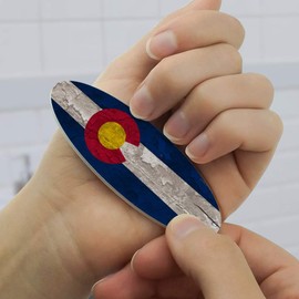 Rustic Distressed Colorado State Flag Double-Sided Oval Nail File Emery Board Set 4 Pack