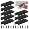 Pack of 8 Finger Edge Pull Handle Black Finger Pull