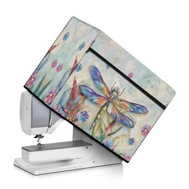 Uorisanigo Cover for Sewing Machine Dust Cover Colorful Dragonfly Sewing Machine Cover Protective Dust Cover with Pockets for Most Standard Sewing Machines Extra Accessories
