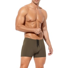 Arjen Kroos Swimming Trunks Men's Swimming Shorts Short Swimming Trunks Men Tight Boxer Swimming Trunks Swimwear Swimming Shorts with Drawstring, A4 Green, L