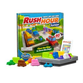 ThinkFun Rush Hour Junior - Juego clásico de lógica de atasco de tráfico - Nuevo aspecto para 2024 - Juguete STEM para niños - Rompecabezas atractivos para niños de 5 años en adelante - Edición Junior