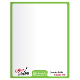 Calligraphe 18140C A Magic Book Stapled (a Clairefontaine Brand), 17 x 22 cm, 48 Pages, Large Squares, White Paper, 90 g, Double-Sided, Drywipe Polypropylene