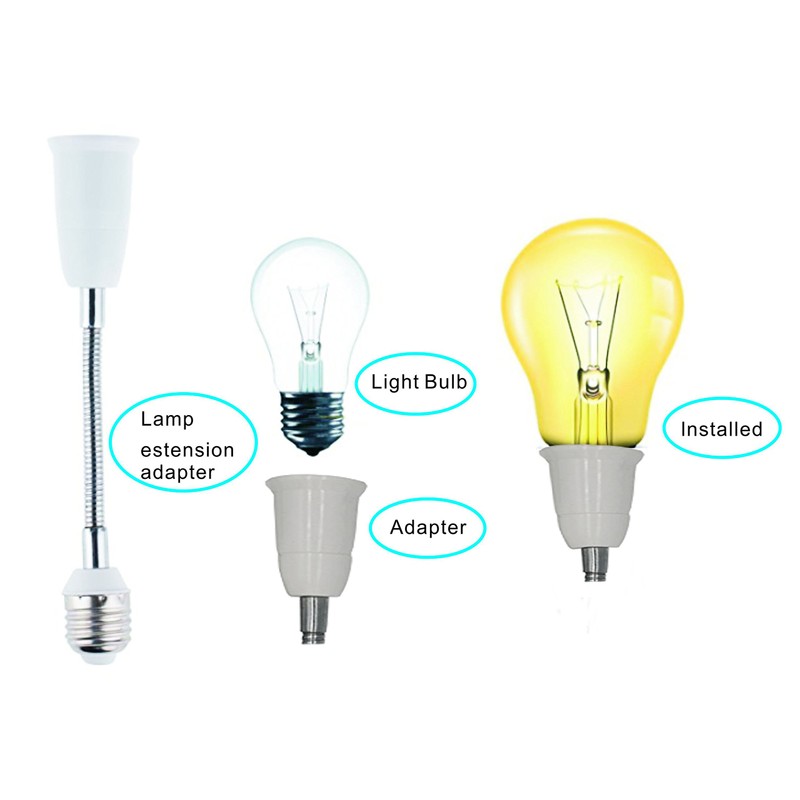 RONG&LAN E27 Flexible Light Bulb Lamp Socket Adapter Extender/Adjustable Edison