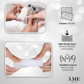 10 Pcs Nail Buffer Blocks, 4-Sided Nail File Sanding Blocks, Manicure Pedicure Tools, Smoothing Shaping and Buffing for Natural, Acrylic and Gel Nails - White