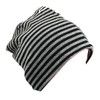 Miobo Children's Slouch Beanie Hat, Cotton, Stripes, black/grey