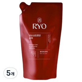 ryo Ryeo Hamvit Hair Loss Relief & Nourishing Shampoo for Severely Damaged Hair Floral Powdery Scent Refill Pack, 400ml, 5 Pieces / 려 함빛 탈모증상완화 극손상 앤 영양 샴푸 플로럴 파우더리향 리필팩, 400ml, 5개