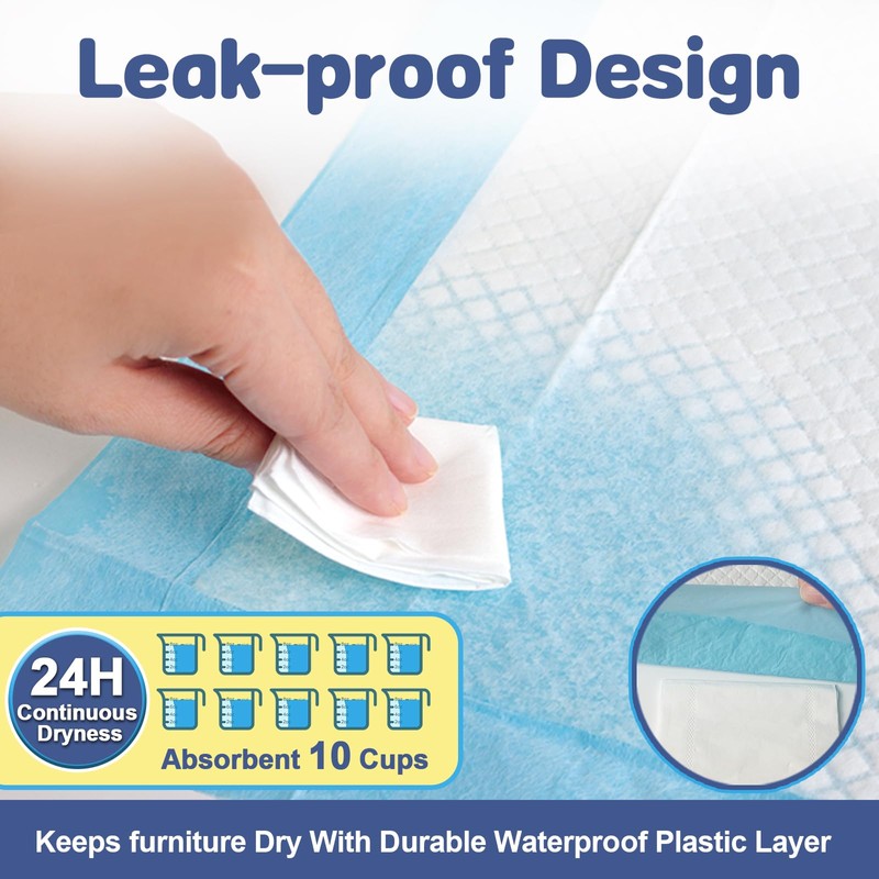 BIGGMED 36" x 36" 100-Pack Tear-Resistant Chucks Pads Disposable