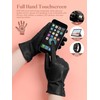 GSG SINCE 1998 Womens Chrome-free Leather Gloves Touchscreen Sheepskin Wool
