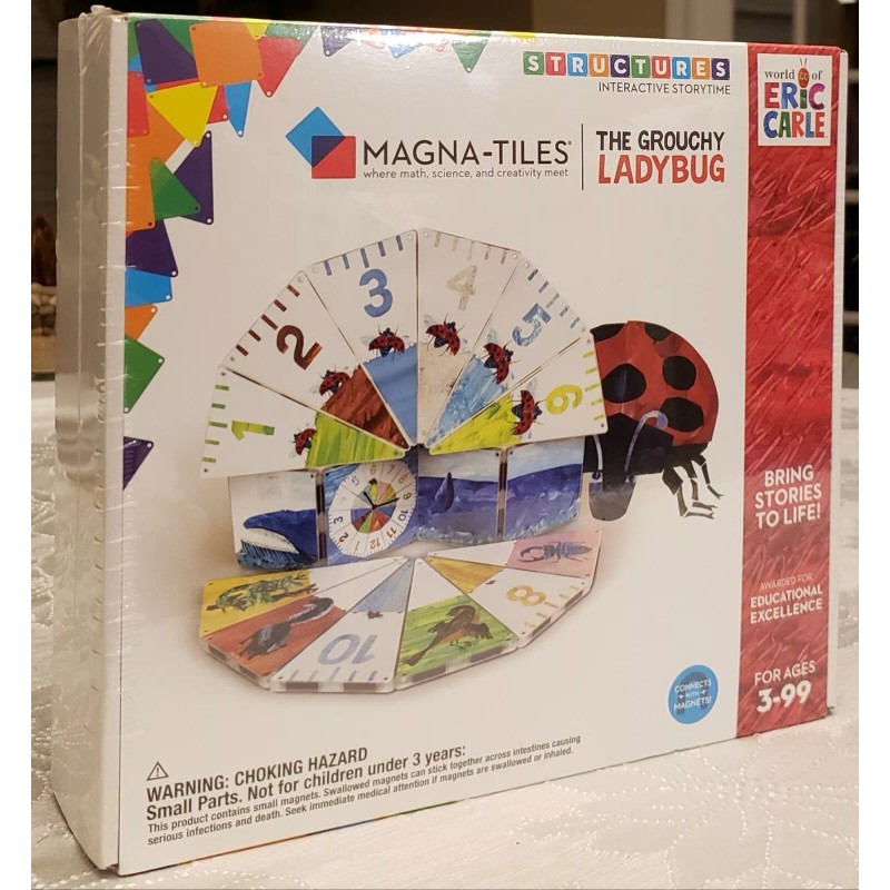 Magna-Tiles -The Grouchy Lady Bug,16 Piece Set, World of Eric Carle,