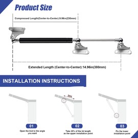 15" 22.5 Lbs/100N Lift Support Struts Gas Spring Shocks Hydraulics Piston Lid Stay for Toolbox RV Bed Cover Trap Door Window Boat Hatch and Other DIY Project