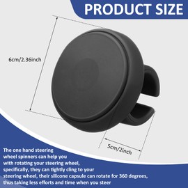 Timtin 2 Pieces Steering Wheel Knob Spinner Suicides Knob for Steering Wheel 360 Degrees Rotation Silicone Surface and Metal Bearings for Cars, Trucks, Tractors, Boats (Black)