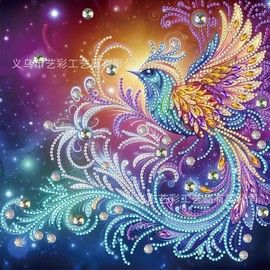 Special Shaped Diamond, 5D Diamond Painting Kits, Frameless, Sparkling Gem, Home Decor, Office Decor, Owe, Eagle, Butterfly, Flowers, Hummingbird, Dog, Cat, Cow,:_AB526