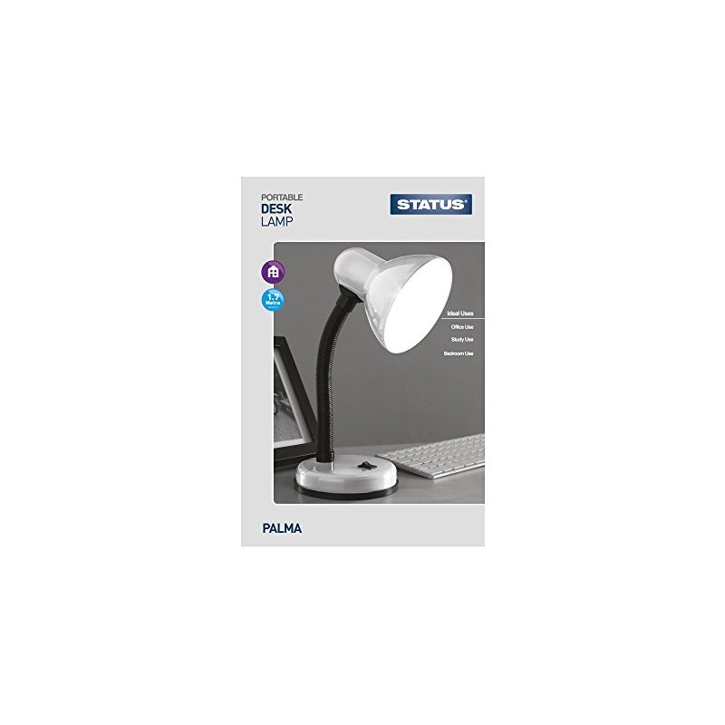 Status Palma Desk Lamp | Flexible Desk Light | Silver