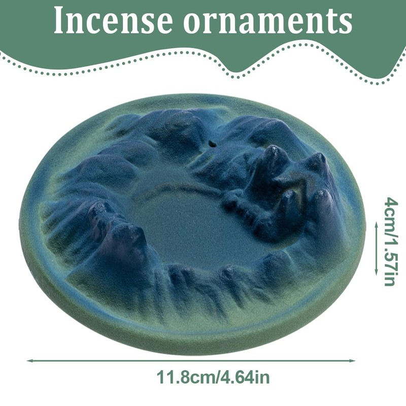NHQZ Mountain Shape Backflow Incense Burner, Ceramic Incense Holder, Waterfall