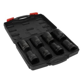 Martins Industries Black Impulse 1" Impact Socket Set, 8 Sockets, Comes with Rigid and Sturdy Case, Withstands High Torque, Lightweight, Designed for Impact Wrenches, For Automotive Use, MX-S2