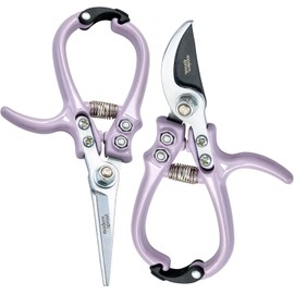 Modern Sprout Hand Pruners & Shears Set with Blister Pack - Lightweight Gardening Tools with Easy Lock - Sharp Carbon Steel Blades -Rust Resistant Scissors for Herbs, Flowers - Lavender