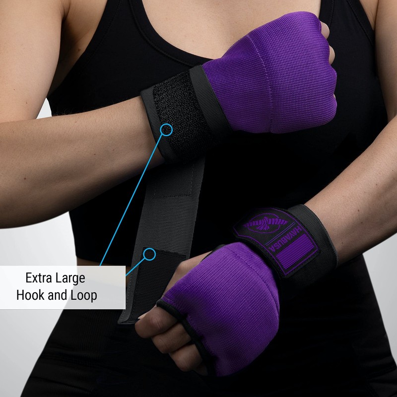 Hayabusa Quick Gel Boxing Hand Wrap Gloves - Purple/Black, Medium