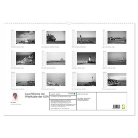 Lighthouses of the West Coast of the USA (Wall Calendar 2026 DIN A2 Landscape), CALVENDO Monthly Calendar: The Most Beautiful Lighthouses from Washington, Oregon and California (CALVENDO Places)