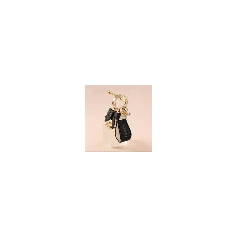 BLOOM SPIRITS Women's Ribbon Glitter Key Ring Cute Korean Cute