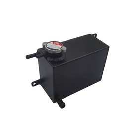 HCHCSPEED Universal 2L Aluminum Expansion Coolant Overflow Reservoir Tank with cap Black
