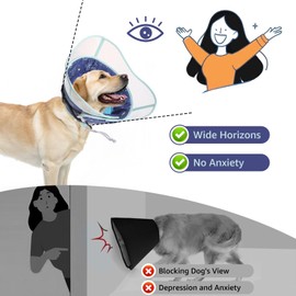 SCENEREAL Dog Cone for Dogs After Surgery, Adjustable Cone Collar Alternative to Stop Licking for Wound Care, Spay, Neuter, Soft Recovery Cone E-Collar Neck Collar for M L Size Dogs, Planet L