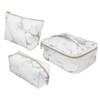 3Pcs Women Cosmetic Bag Marble Print Makeup Case Storage Handbag