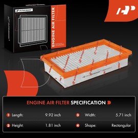A-Premium Filtro de aire delantero del motor compatible con Hyundai Accent 2018-2022 y Kia Rio 2018-2023, 1.6 L, Reemplazo 28113H9100 y 281138100