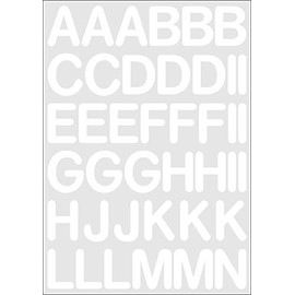 Letters and characters, white, 4 cm high letters in high-quality foil (letter set 4 cm, white)
