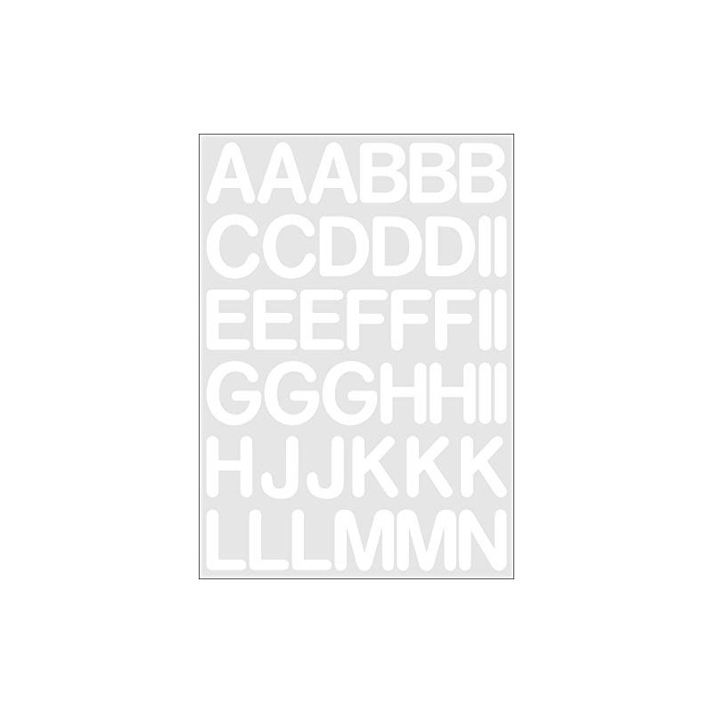 Letters and characters, white, 4 cm high letters in high-quality