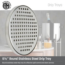 American Metalcraft DT3 Stainless Steel Drip Tray, Round, 5.5"L x 5.5"W x 0.37"H