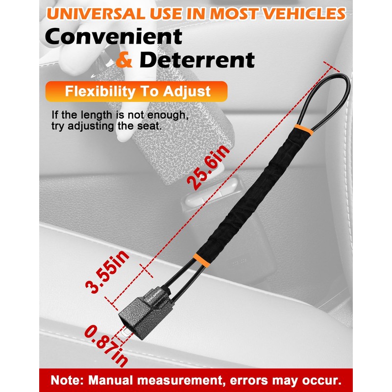 Tevlaphee Steering Wheel Lock Seat Belt Lock Universal Anti Theft