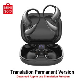 MINISO Wireless Earphone, Open-ear Design Earbuds, IPX5 Waterproof Earphone, Long Distance Connection Headset with Charging Case, Audio - Color: Pink, Specification: 1 Count