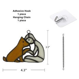 Rvplyy Stained Glass Window Hangings Dog Memorial Gifts for Loss of Dog, Pet Memorial Gifts for Dog Lovers, Loss of Dog Sympathy Gift, Dog Loss Memorial Gift for Women