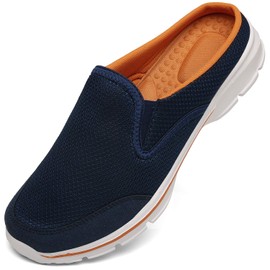 INMINPIN Unisex Slip-On Shoes, Lightweight Slippers, Breathable, Walking Leisure Shoes for Men and Women - Blue / Orange, size: 45 EU