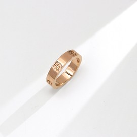 Yifnny Love Rings, Stainless Steel Couple Rings Rose Gold Love Friendship Ring fashion Silver Cross Ring Promise Rings Women Wedding Jewelry Mother's Day Birthday Gift for Women (7, Rose Gold)