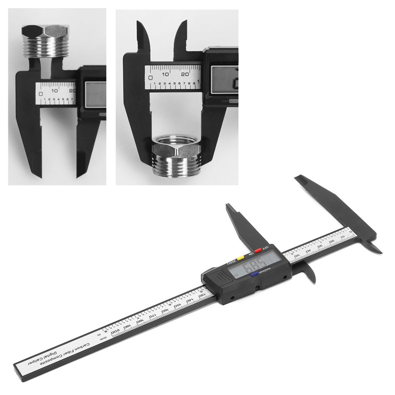 200mm Carbon Electric Digital Caliper Ruler with Large LCD Screen