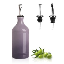 Sweejar Ceramic Olive Oil Dispenser Bottle, Opaque Oil Cruet Protects Oil to Reduce Oxidation, Suitable for Storage Oil, Vinegar, Coffee Syrups & Other Liquids, Pack of 1, 15.5 Fl Oz (Gradient Purple)