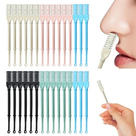30 Pcs Nasal Hair Trimmer, Nostril Hair Remover Tool, 360° Rotating Nose Hair Cutter, Double Sided Nose Hair Knife, 2-in-1 Manual Nose Hair Trimmer with Ear Picker, for Women for Men(Mix Color)