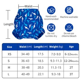 BIG ELEPHANT Baby Swim Nappies Pack of 3 Reusable Adjustable Washable Waterproof for Boys and Girls 12-24 Months