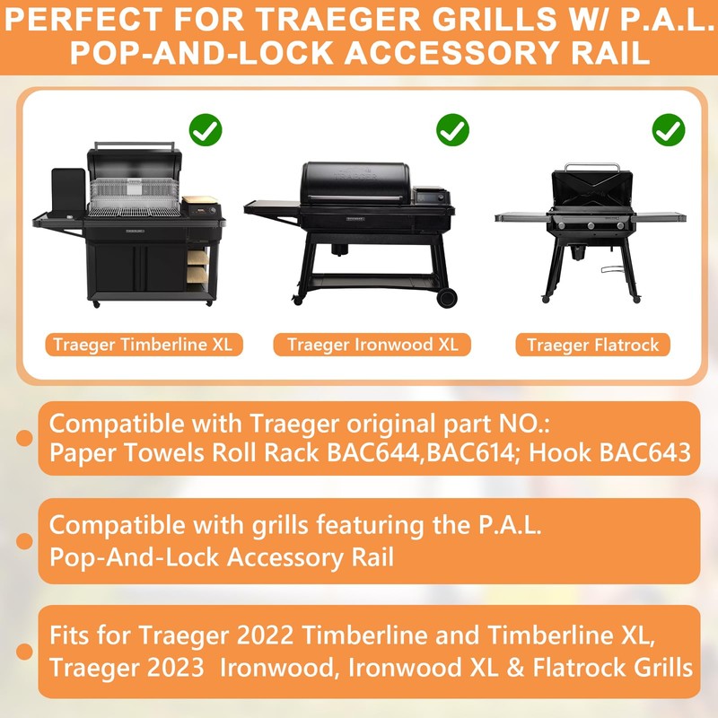 PETKAO BAC644 Paper Towel Roll Holder for Traeger Grills P.A.L.