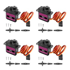 Servo Motor Binghe 4 Pcs 9G Micro Servo Metal Gear Micro 9G Servo Turning angle 90-180° Suitable for 9G Smart Robot Car Plane Boat RC Helicopter 4.8V - 6.0V Servo compatible with Arduino