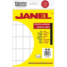 Janel- Etiqueta adh blanca 16x22mm c/20h janel