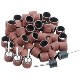 50Pcs Sanding Drum 1/2(inch) 150 Grit Sand Bands Shank Rotary Tool Kit with 5Pcs Mandrels