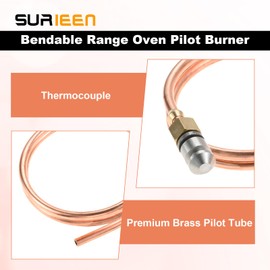 SURIEEN 3/16 Propane Copper Pilot Tube with 2065641 Pilot Valve, Bendable Propane Regulator Copper Pilot Tube 3/16" O.D X 20", Fit for Range Oven Pilot Burner