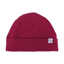 Jersey Beanie Hat for Newborn Baby Boys Girls Silky Satin Lined Hats Bonnet Toddler Infant Little Kids Beanies Caps(0-6M,009 Cott Wine)