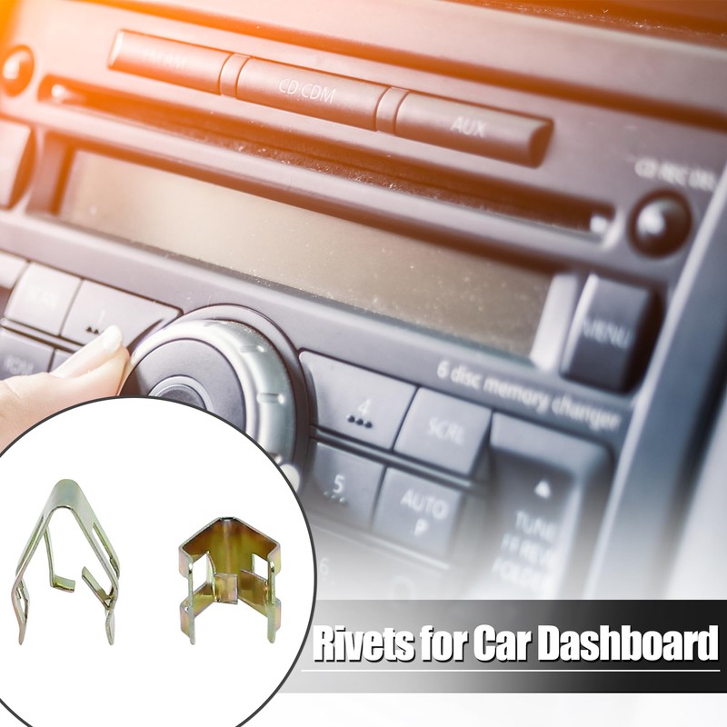 sourcing map Universal Metal Bracket Rivets Clips for Car Console