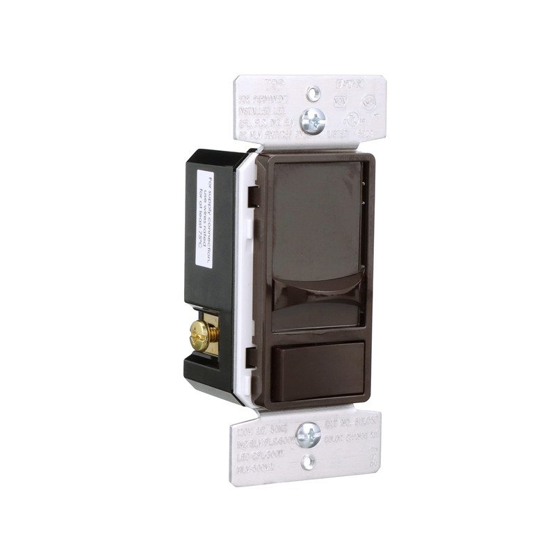 Eaton Universal Slide Dimmer 120V, Black/Brown/Gray