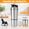 Janety Shaker Prote?na de Acero Inoxidable 600 Ml con Compartimento