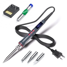 HANDSKIT Soldering Iron, 200W Adjustable Soldering Iron Kit, 180°C to 480°C, Soldering Kit for Welding and Repair, Soldering Includes Solder Wire, 3 Tips & Mini Stand, Perfect Solder Kit Electronics